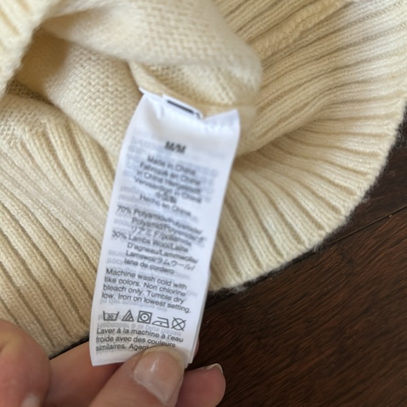 NWT J Crew Ivory wool blend sweater with rhinestone jewels detail - Picture 6 of 10